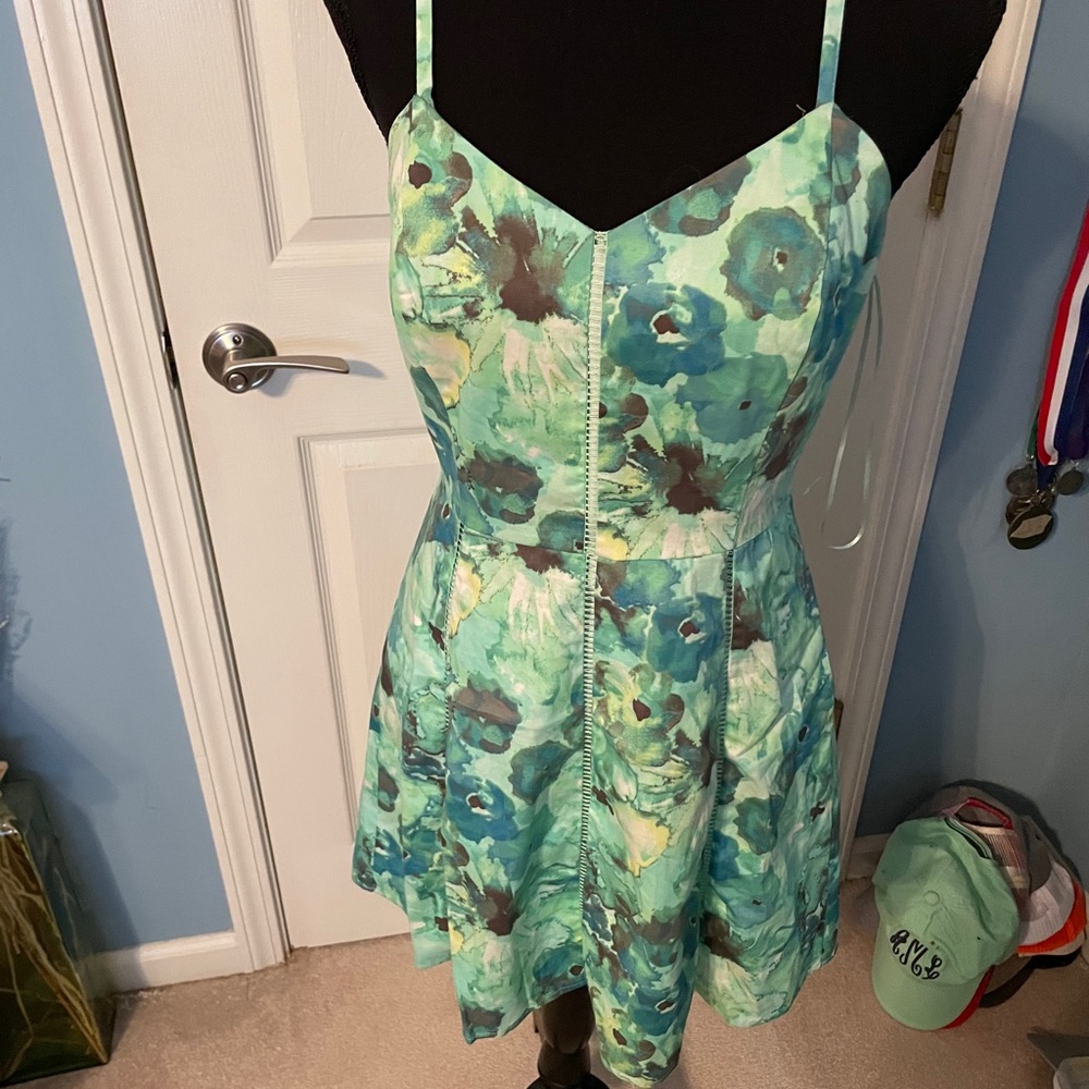 Like new green floral dress